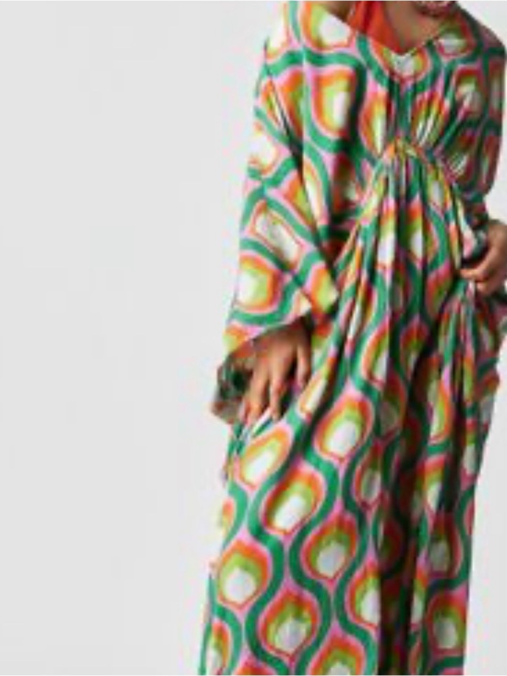 Free People Multi-Color Geometric Maxi Kaftan NWOT PICS UPDATED